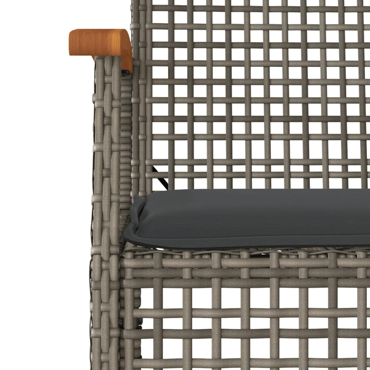 7-delige Tuinset met kussens poly rattan grijs