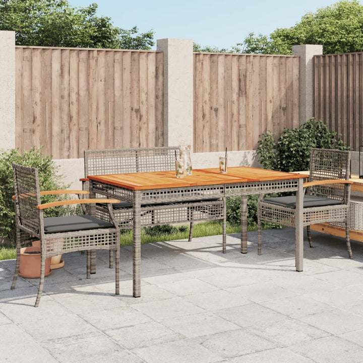 5-delige Tuinset met kussens poly rattan grijs