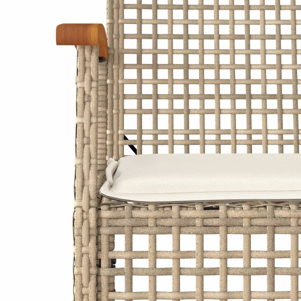 5-delige Tuinset met kussens poly rattan beige