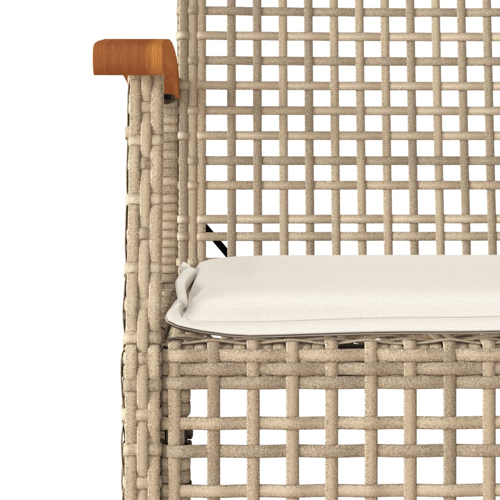 4-delige Tuinset met kussens poly rattan beige