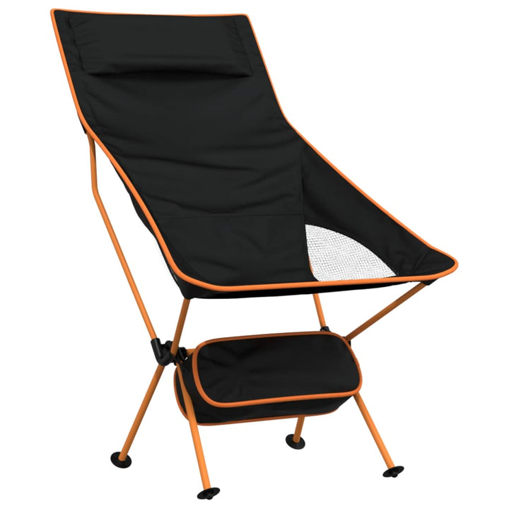 Campingstoelen 2 st inklapbaar oxford stof en aluminium zwart