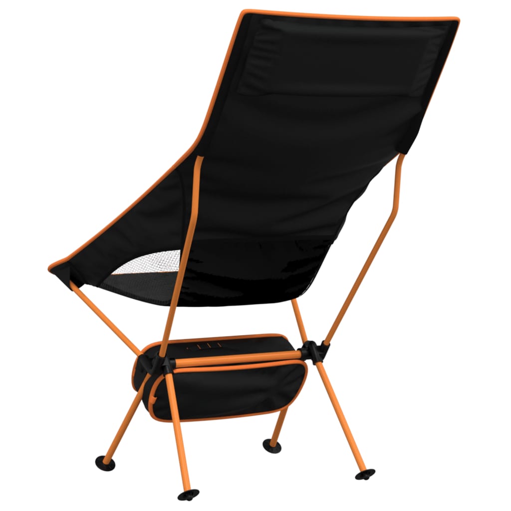 Campingstoelen 2 st inklapbaar oxford stof en aluminium zwart