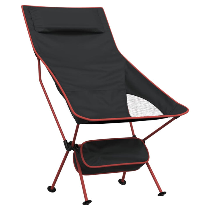 Campingstoelen 2 st inklapbaar oxford stof en aluminium zwart