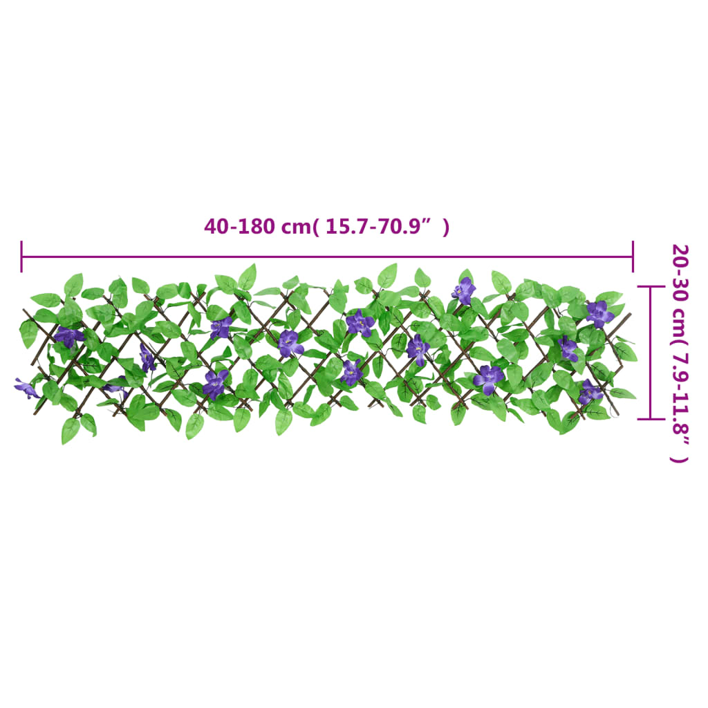 vidaXL Kunstplant klimop op latwerk uittrekbaar 180x20 cm groen