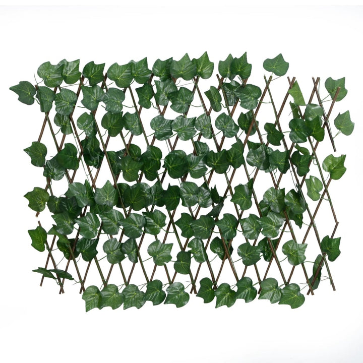 Kunstplant druivenblad op latwerk uittrekbaar 190x60 cm groen