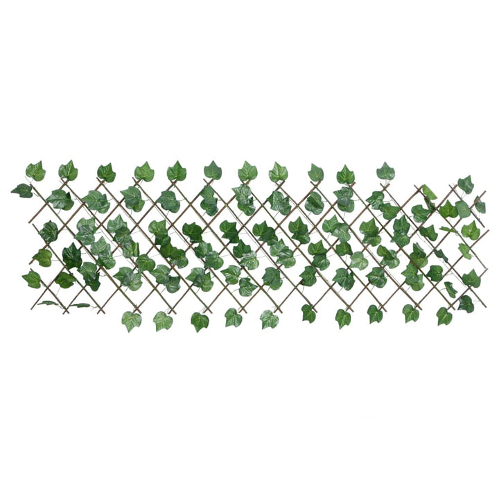 Kunstplant druivenblad op latwerk uittrekbaar 190x60 cm groen