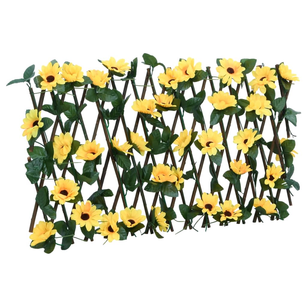 vidaXL Kunstplant klimop op latwerk 5 st uittrekbaar 180x20 cm geel