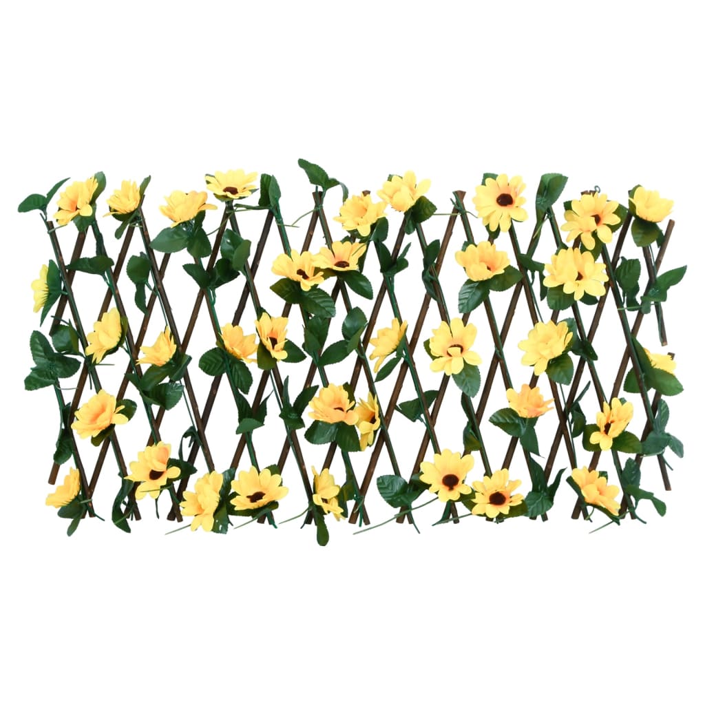 vidaXL Kunstplant klimop op latwerk 5 st uittrekbaar 180x20 cm geel