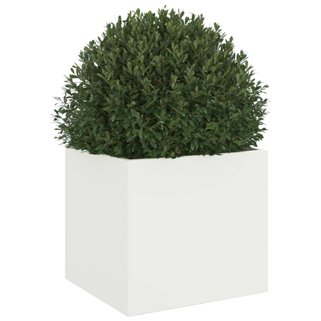 Plantenbak 32x30x29 cm koudgewalst staal wit