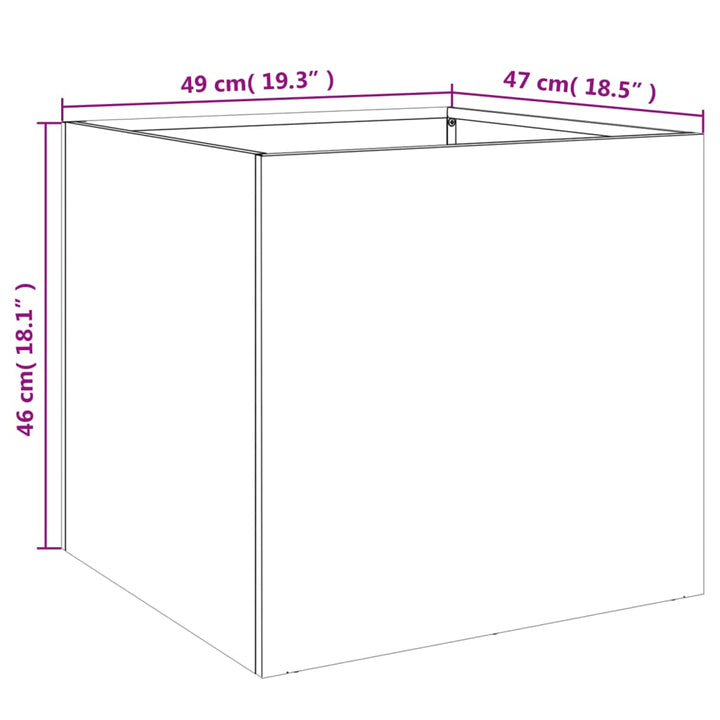 Plantenbakken 2 st 49x47x46 cm koudgewalst staal zwart