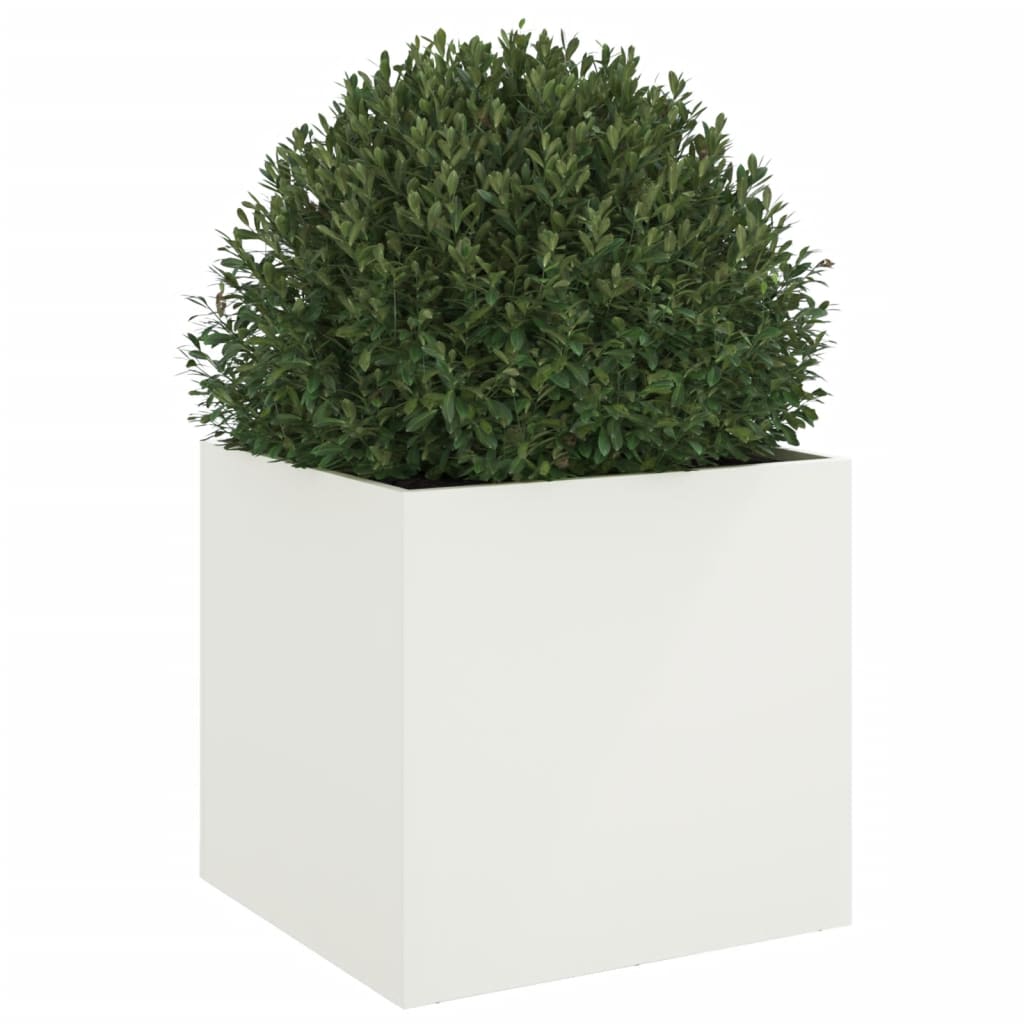 Plantenbak 49x47x46 cm koudgewalst staal wit