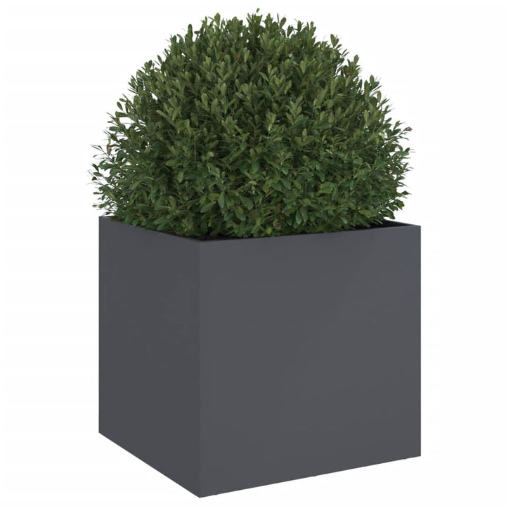 Plantenbak 49x47x46 cm koudgewalst staal antracietkleurig