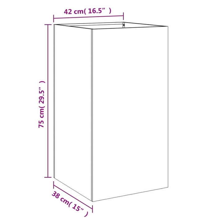 Plantenbak 42x38x75 cm koudgewalst staal antracietkleurig