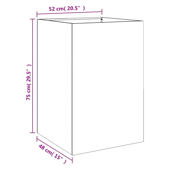 Plantenbak 52x48x75 cm koudgewalst staal antracietkleurig