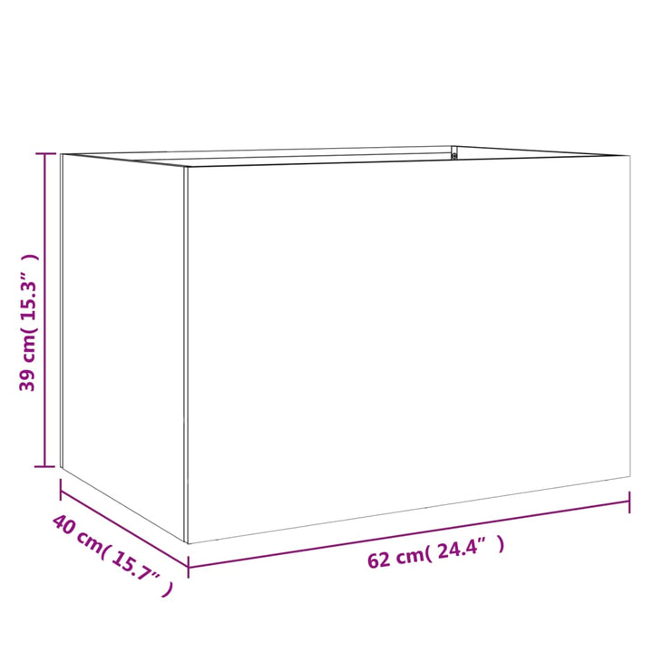 Plantenbak 62x40x39 cm koudgewalst staal antracietkleurig