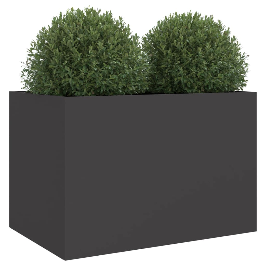 Plantenbak 62x47x46 cm koudgewalst staal zwart