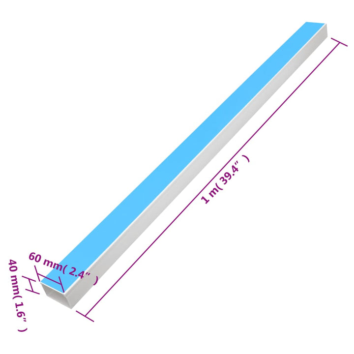 Kabelgoot zelfklevend 60x40 mm 10 m PVC