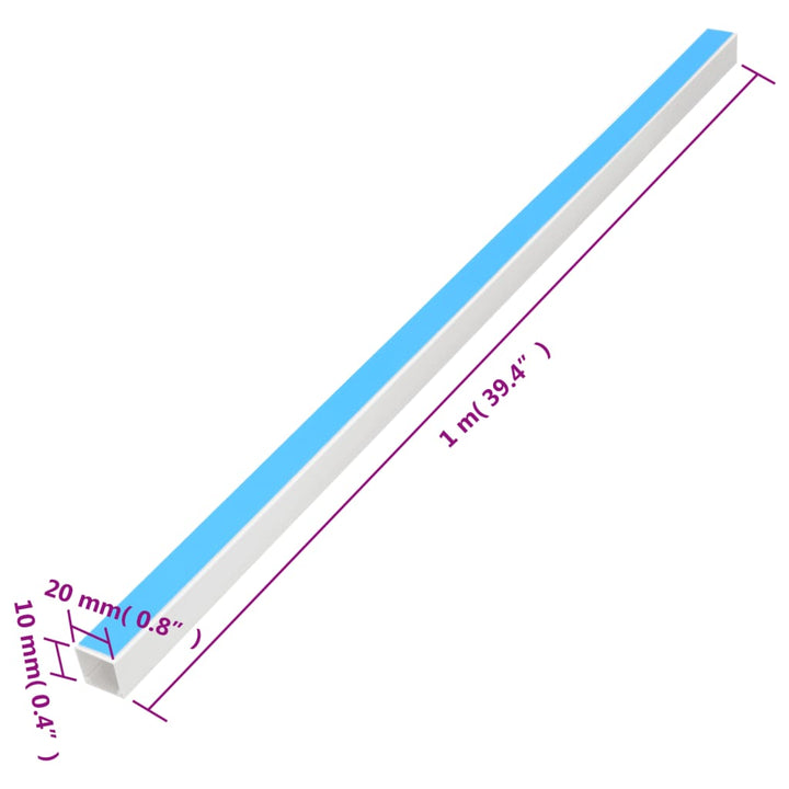 Kabelgoot zelfklevend 20x10 mm 30 m PVC