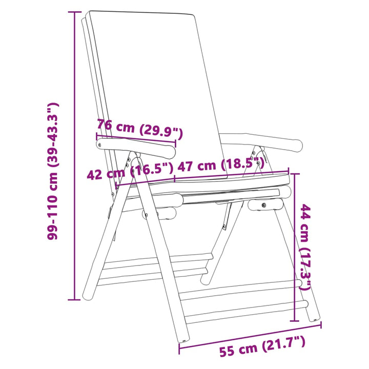 Bistrostoelen 4 st inklapbaar met kussens bamboe crèmewit