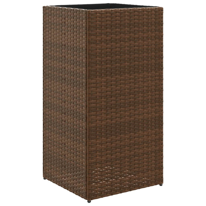 Plantenbakken 2 st 40x40x80 cm poly rattan bruin