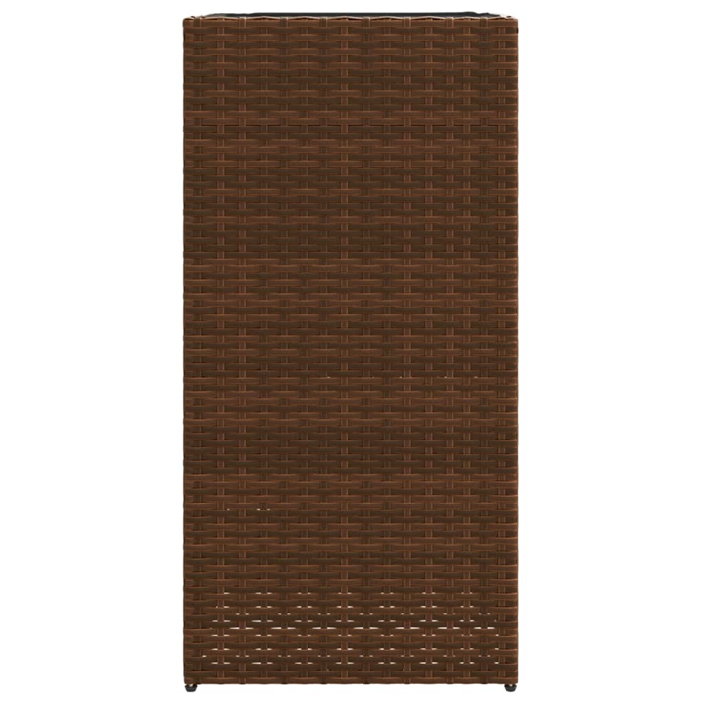 Plantenbakken 2 st 40x40x80 cm poly rattan bruin