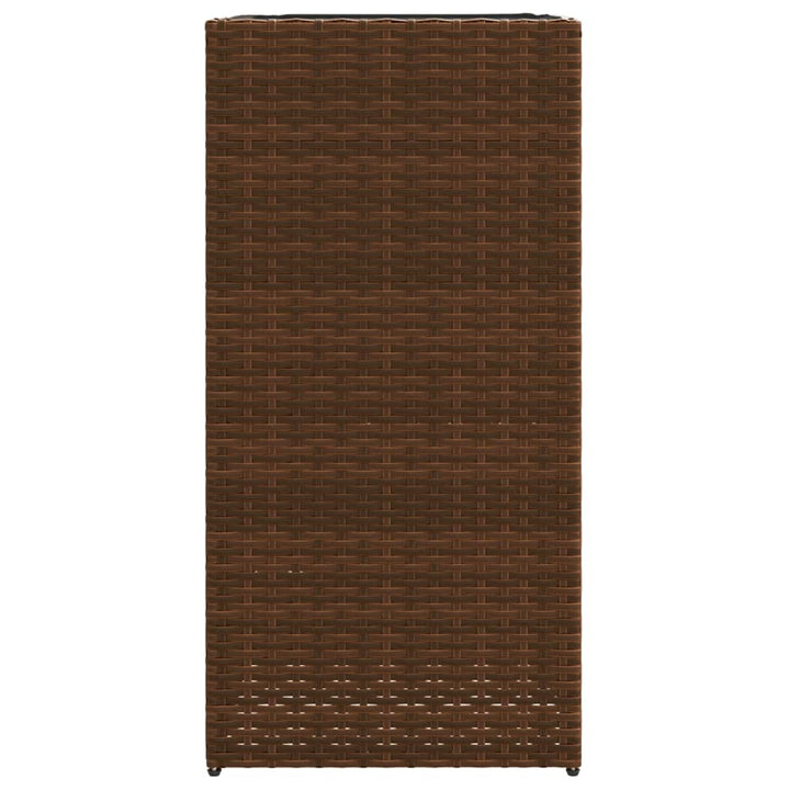 Plantenbakken 2 st 40x40x80 cm poly rattan bruin