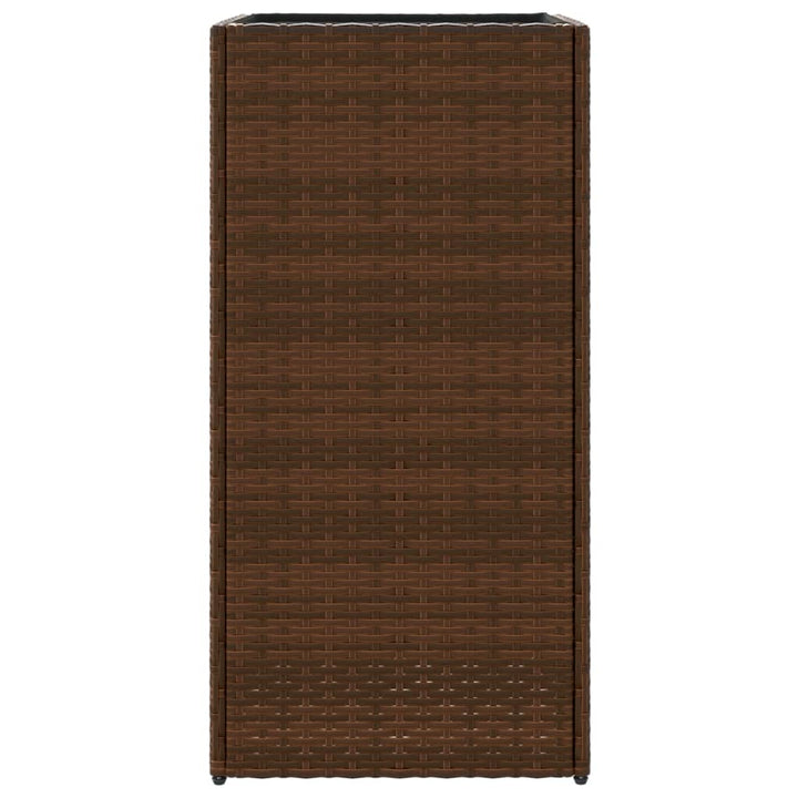 Plantenbakken 2 st 40x40x80 cm poly rattan bruin