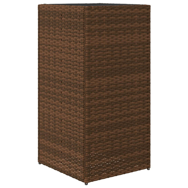 Plantenbakken 2 st 40x40x80 cm poly rattan bruin