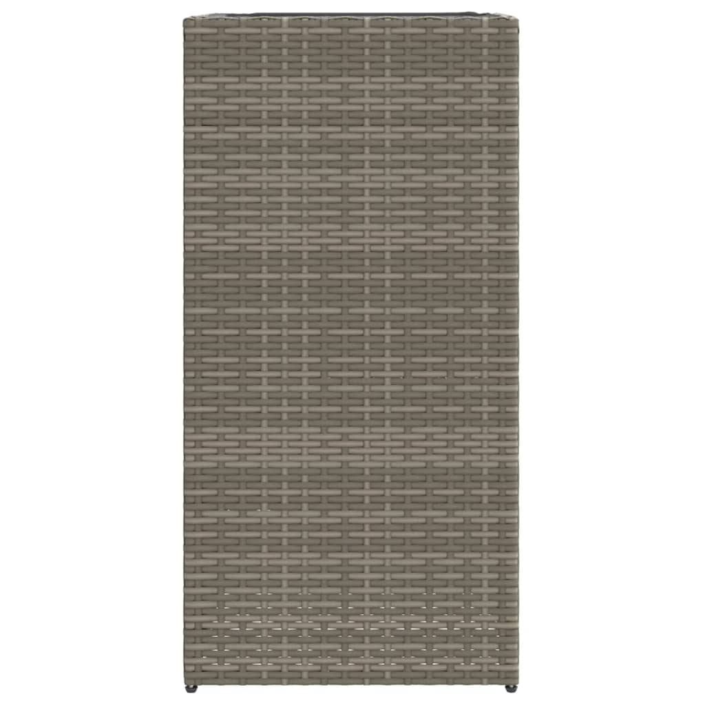 Plantenbakken 2 st 40x40x80 cm poly rattan grijs