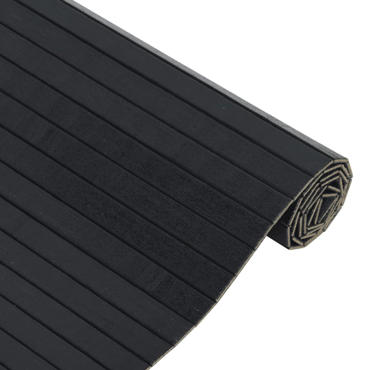 Vloerkleed rechthoekig 60x100 cm bamboe zwart