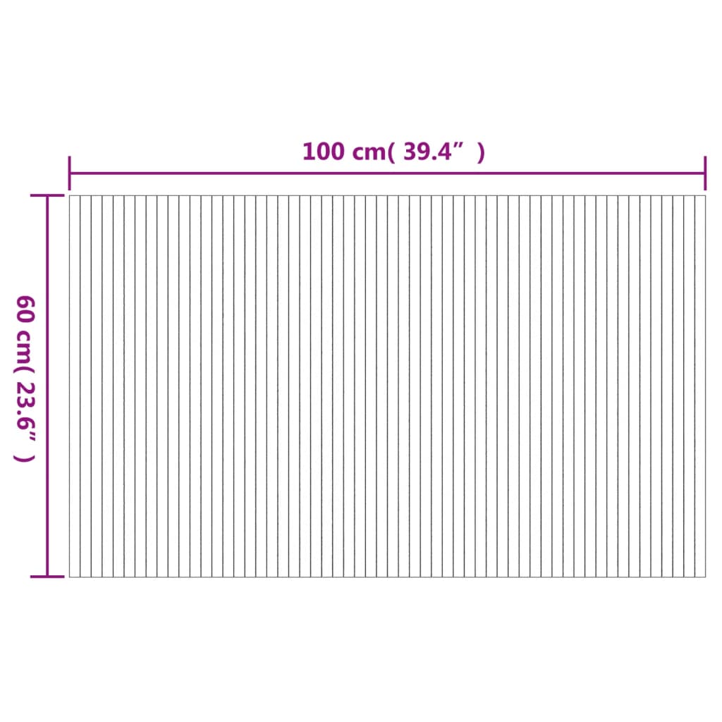 Vloer rechthoekkleedig 60x100 cm bamboe lichtnaturel