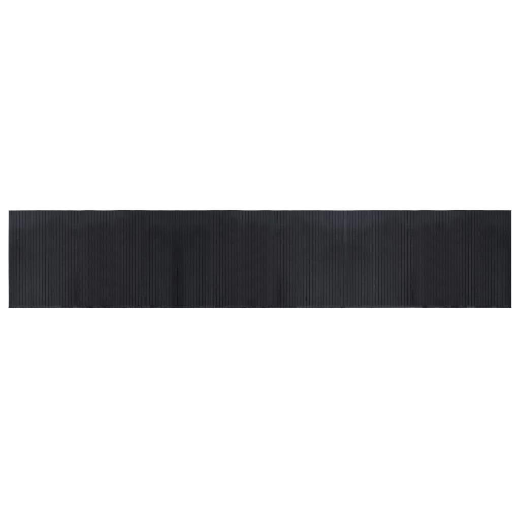 Vloerkleed rechthoekig 60x300 cm bamboe zwart