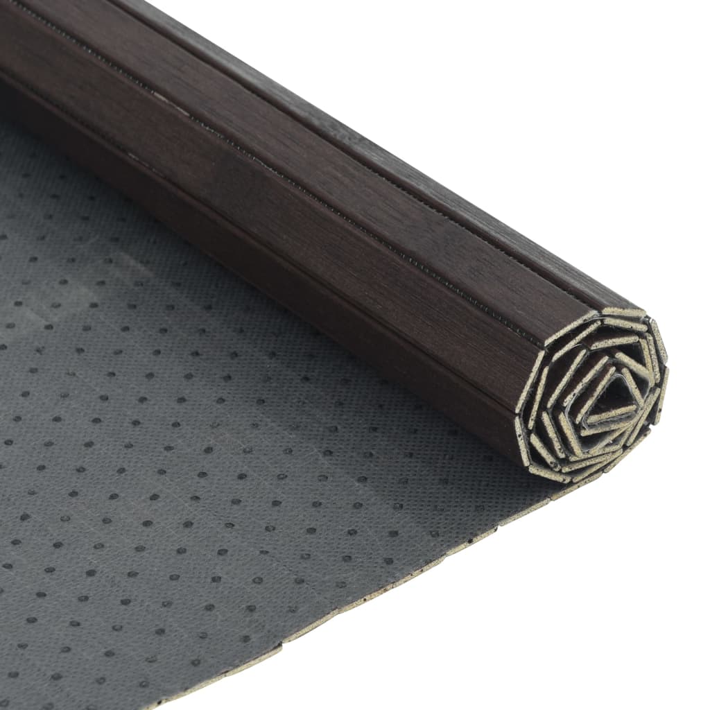 Vloerkleed rechthoekig 60x400 cm bamboe donkerbruin