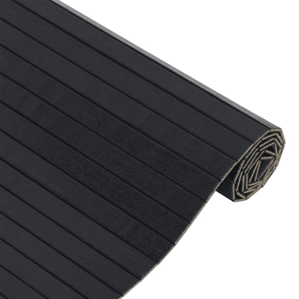 Vloerkleed rechthoekig 70x500 cm bamboe zwart