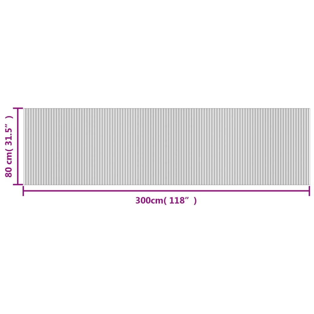 Vloerkleed rechthoekig 80x300 cm bamboe bruin