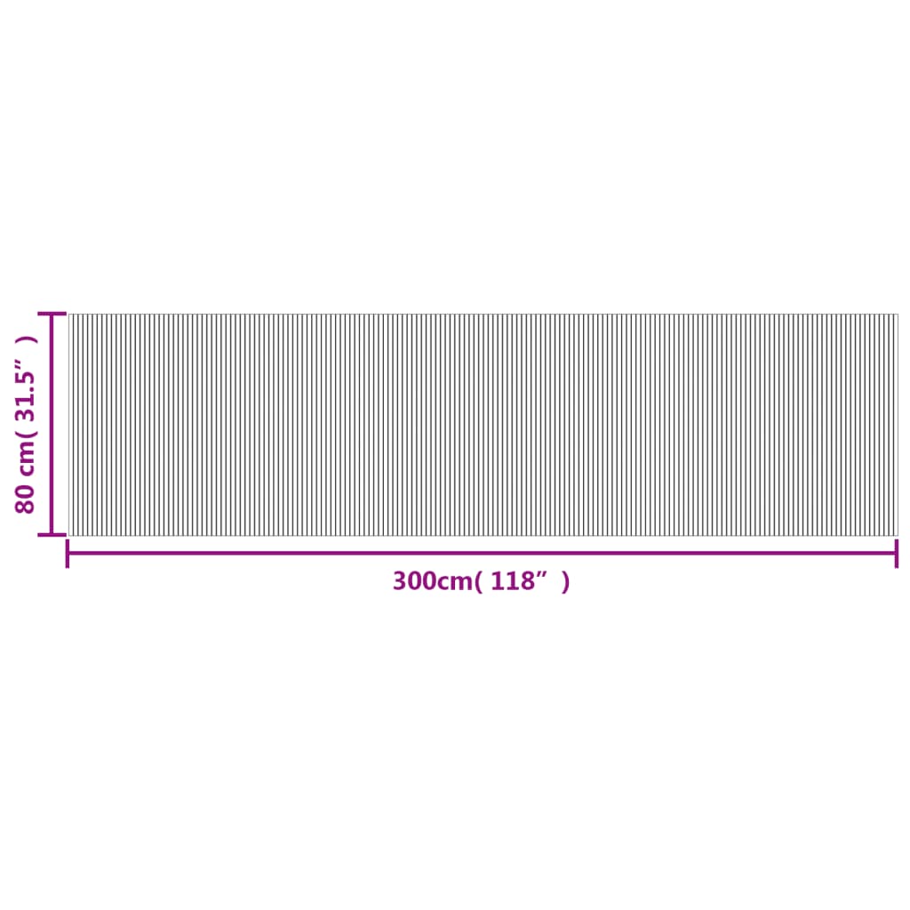 Vloerkleed rechthoekig 80x300 cm bamboe grijs