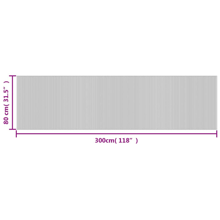 Vloerkleed rechthoekig 80x300 cm bamboe grijs