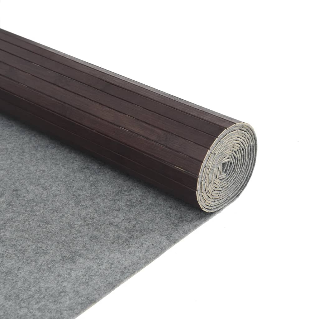 Vloerkleed rechthoekig 80x300 cm bamboe donkerbruin