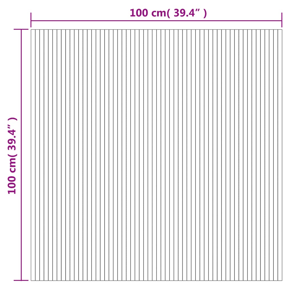 Vloerkleed rechthoekig 100x100 cm bamboe donkerbruin