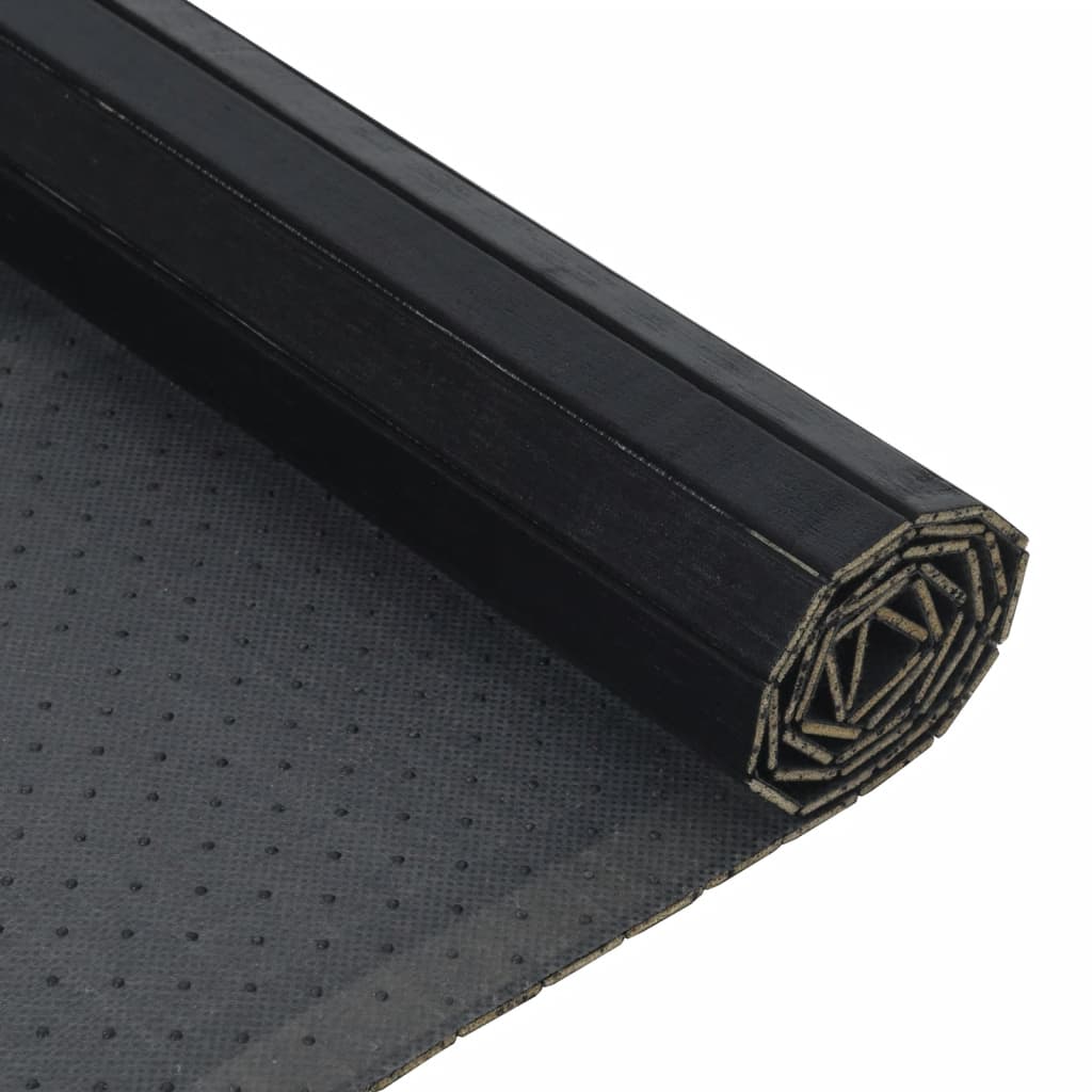 Vloerkleed rechthoekig 100x400 cm bamboe zwart