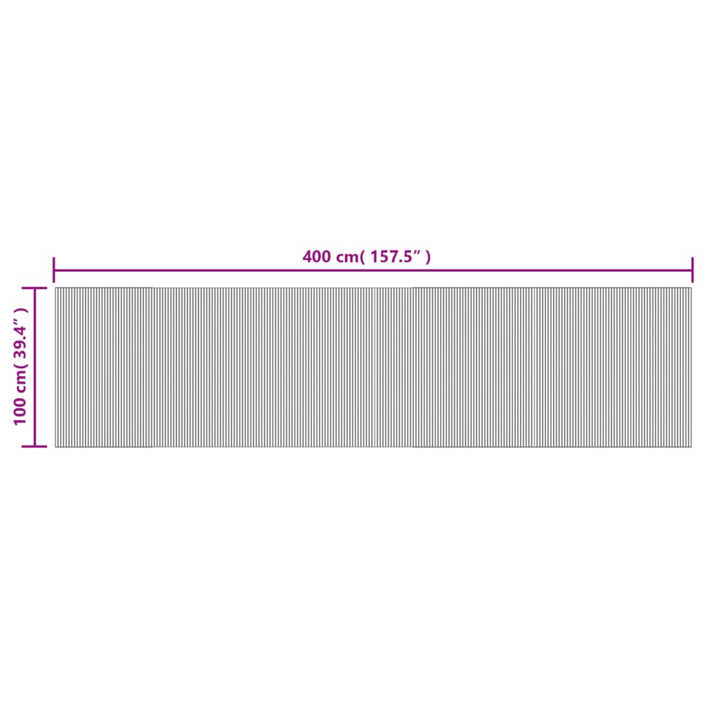 Vloerkleed rechthoekig 100x400 cm bamboe bruin