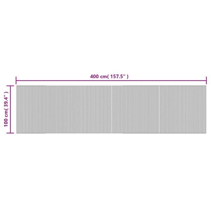 Vloer rechthoekkleedig 100x400 cm bamboe grijs