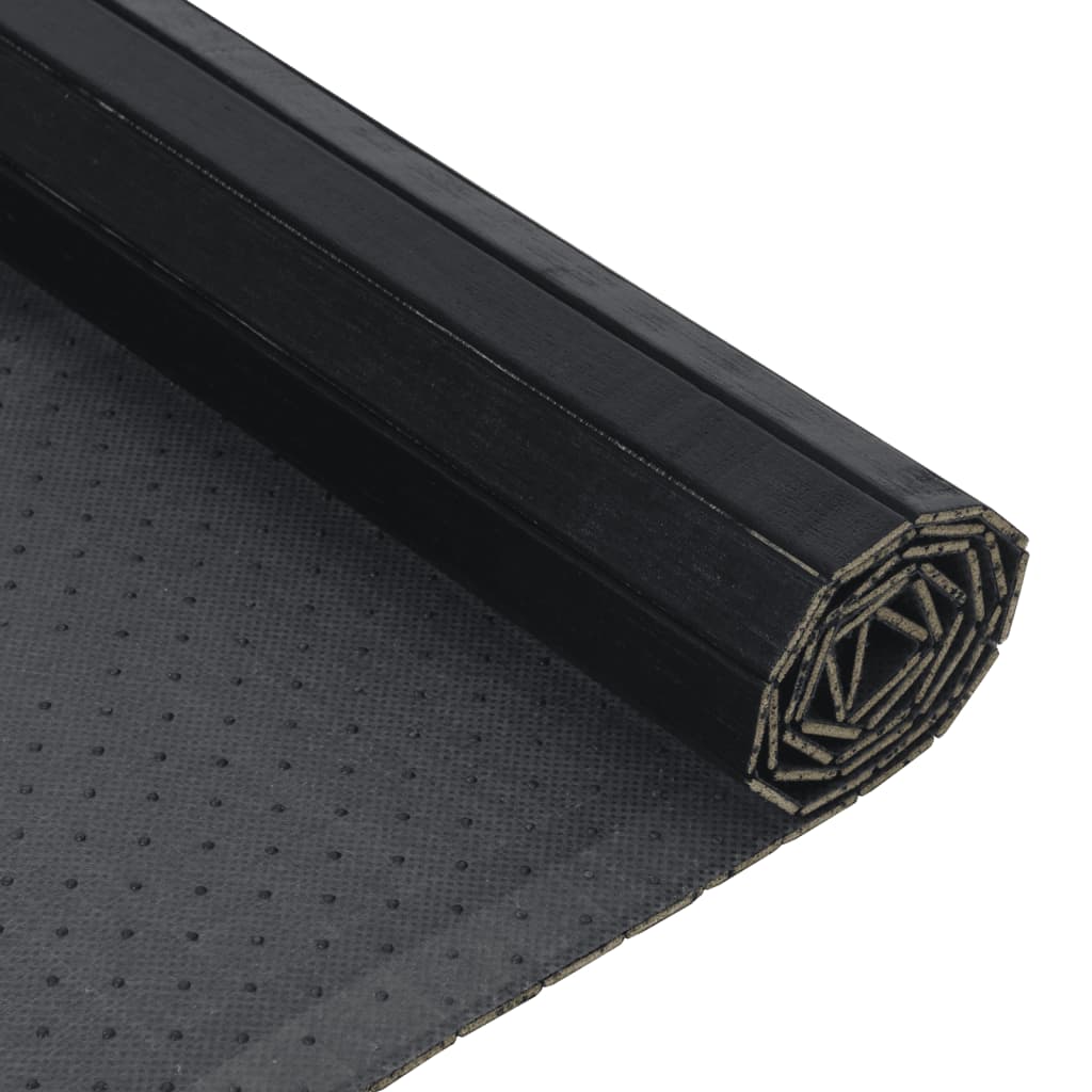 Vloerkleed rechthoekig 100x500 cm bamboe zwart
