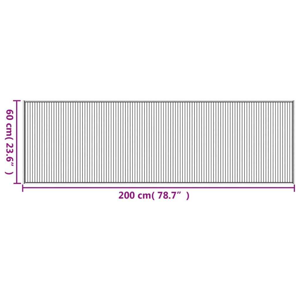 Vloerkleed rechthoekig 60x200 cm bamboe donkerbruin