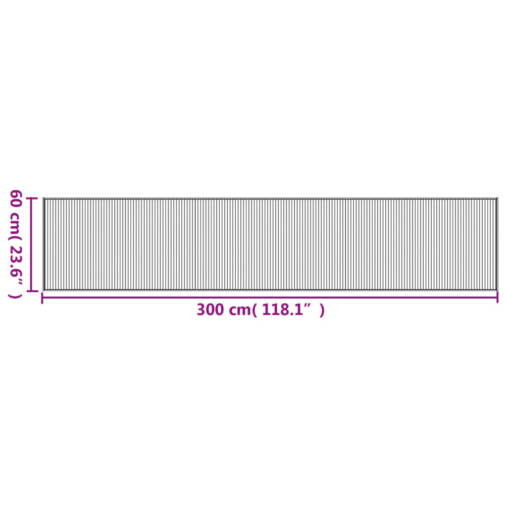 Vloerkleed rechthoekig 60x300 cm bamboe grijs