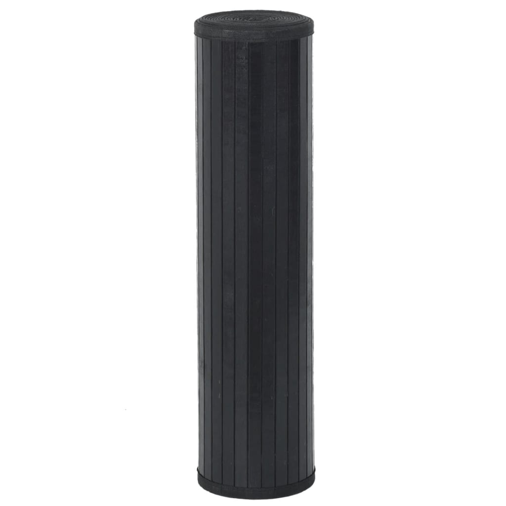 Vloerkleed rechthoekig 60x1000 cm bamboe zwart