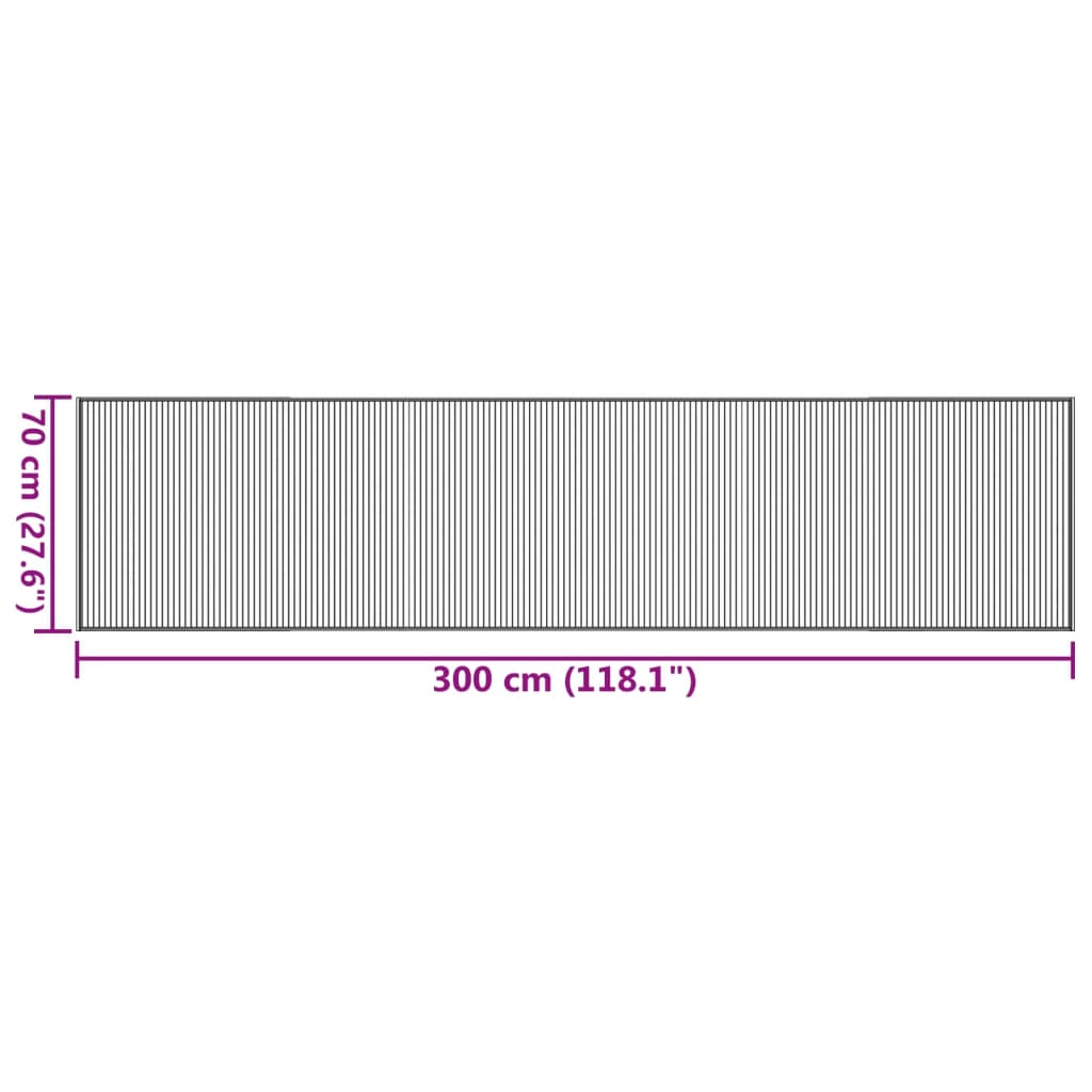 Vloer rechthoekkleedig 70x300 cm bamboe zwart