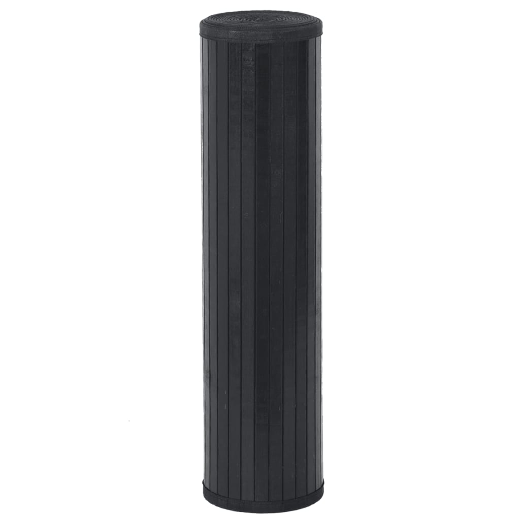 Vloerkleed rechthoekig 80x100 cm bamboe zwart
