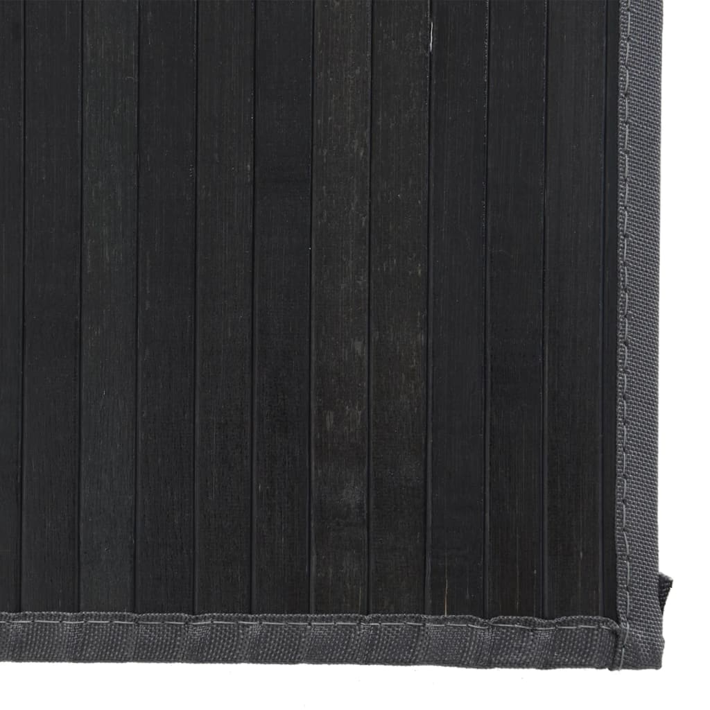 Vloerkleed rechthoekig 80x400 cm bamboe zwart