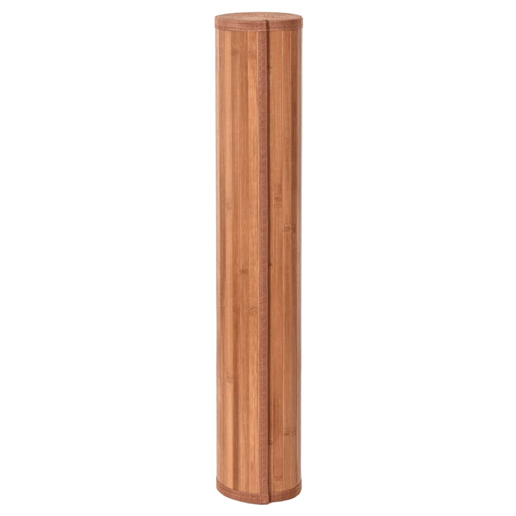 Vloerkleed vierkant 100x100 cm bamboe bruin